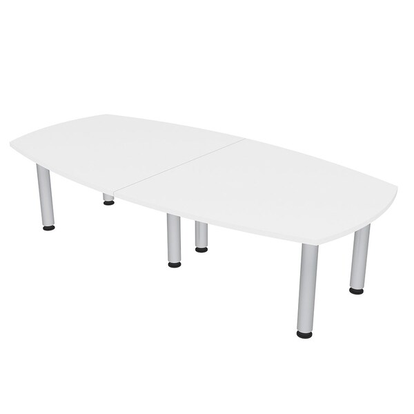 45 in W, 96 in L, 29 in H, Engineered Wood Top, White